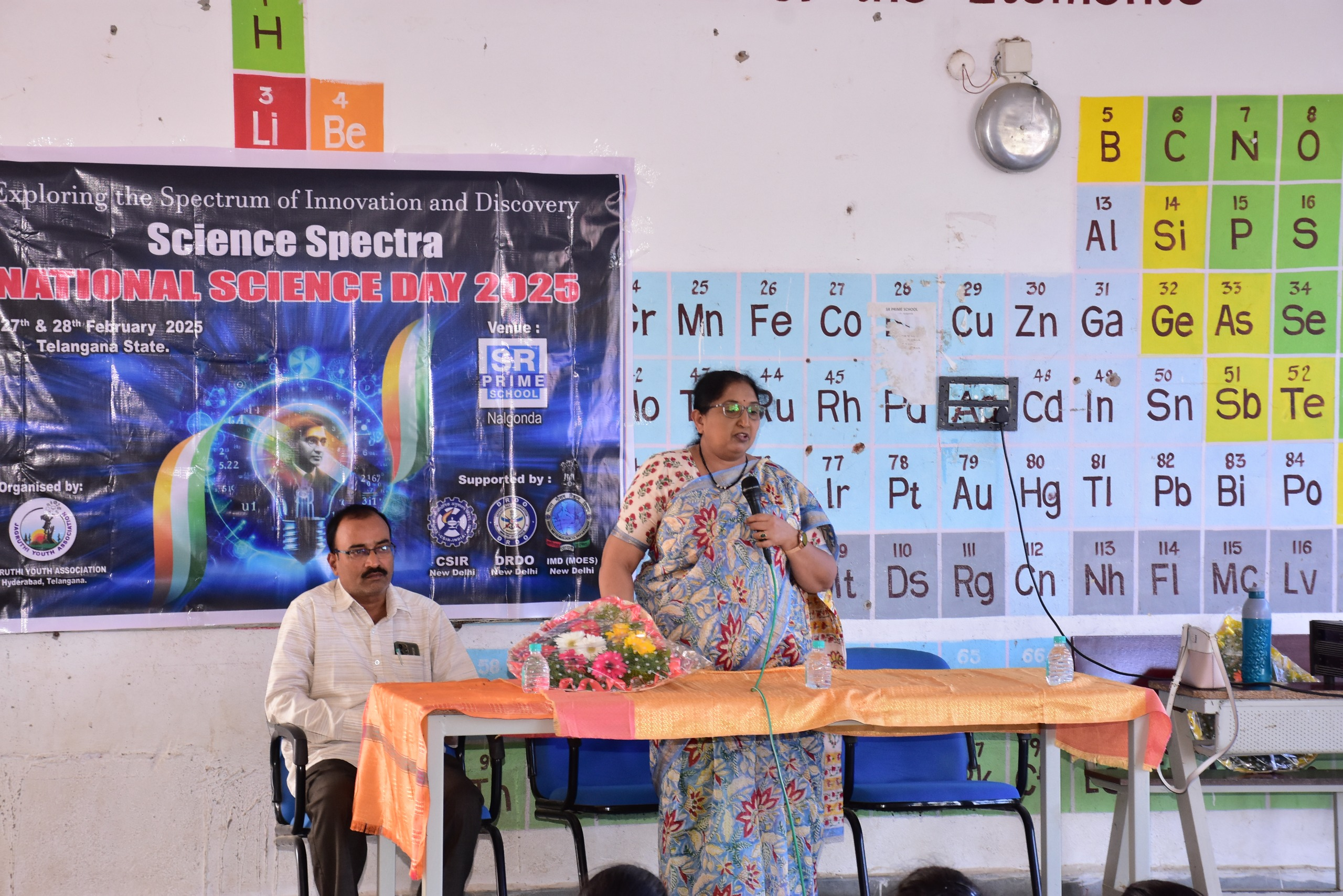 Guest speaker addressing students during National Science Day 2025