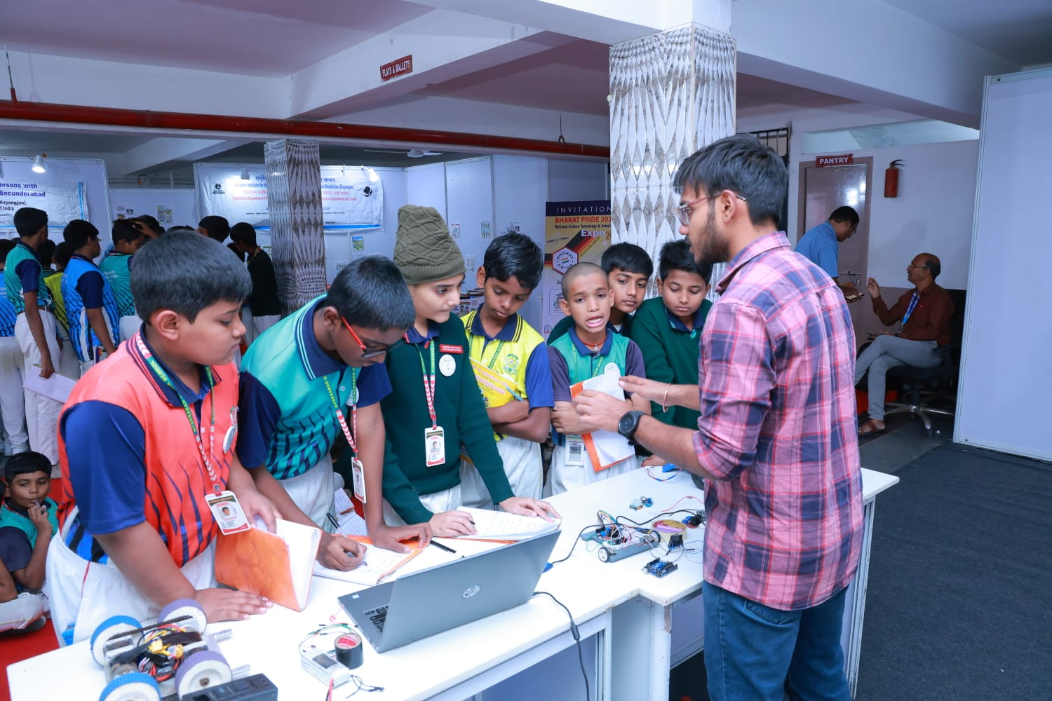 Robotics demonstration for students at Bharat Pride 2024